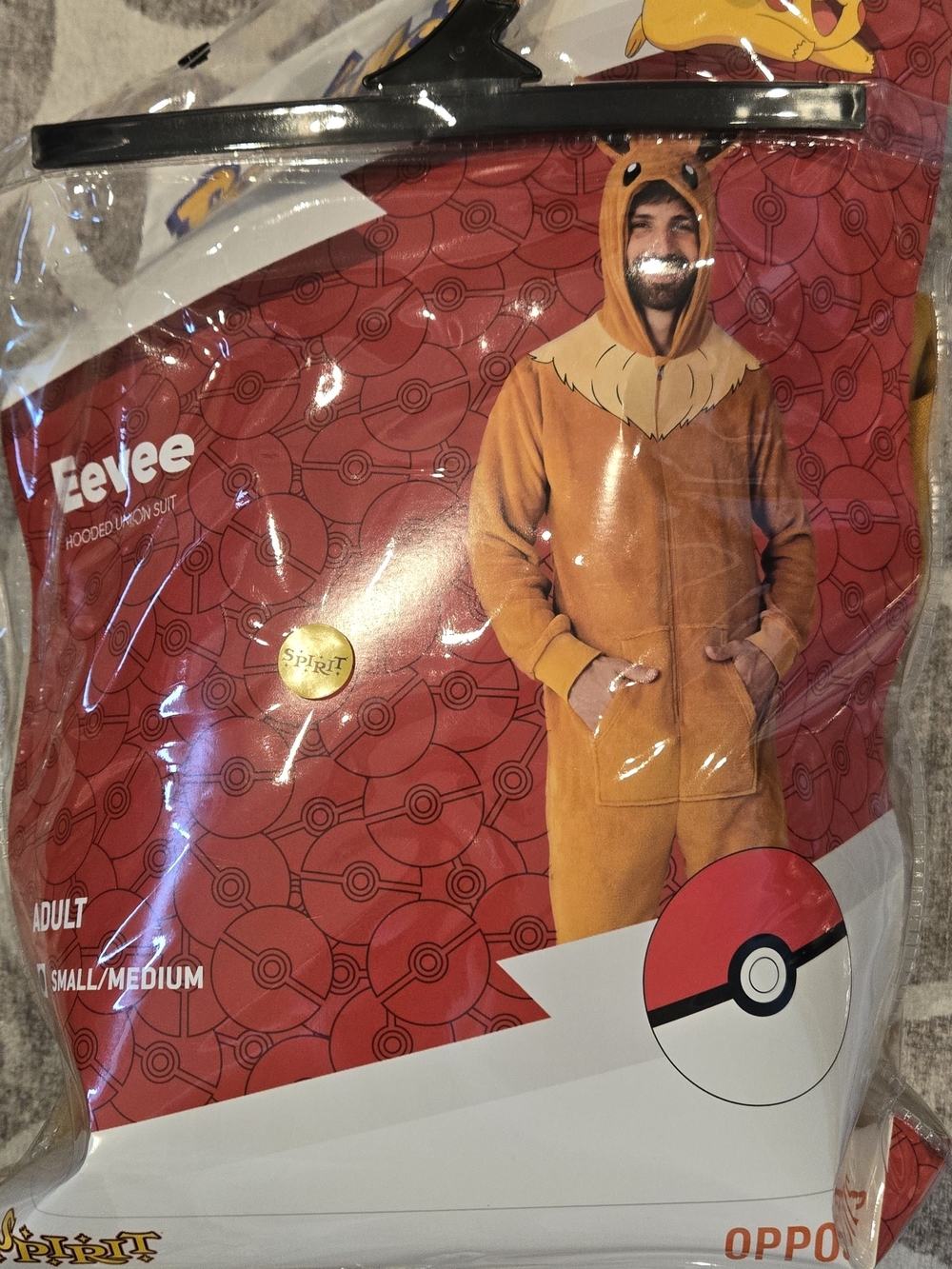 Spirit Eevee Adult Fleece Hooded Costume - Brown & Cream